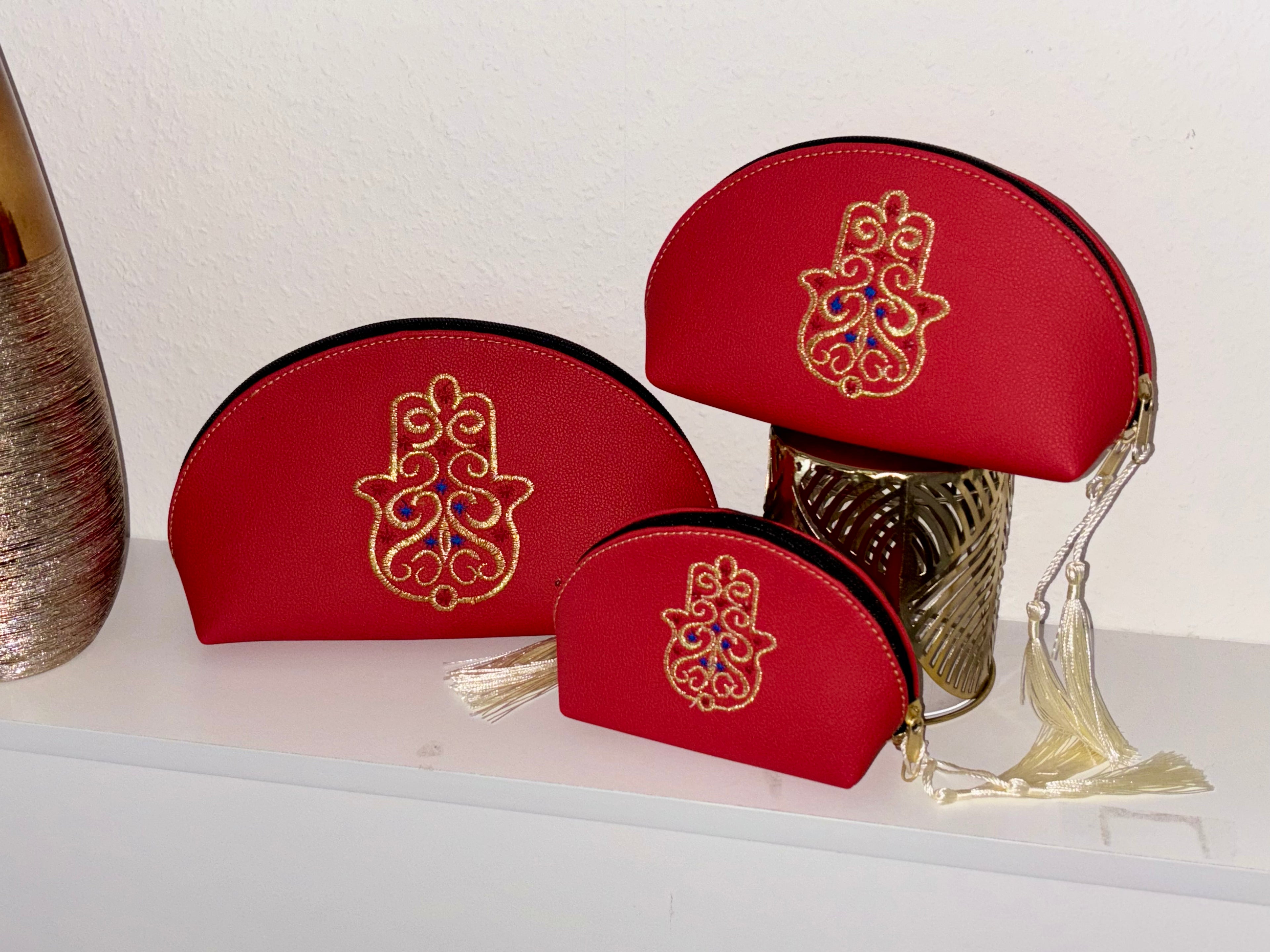 Lot de 3 trousses FATMA (rouge)