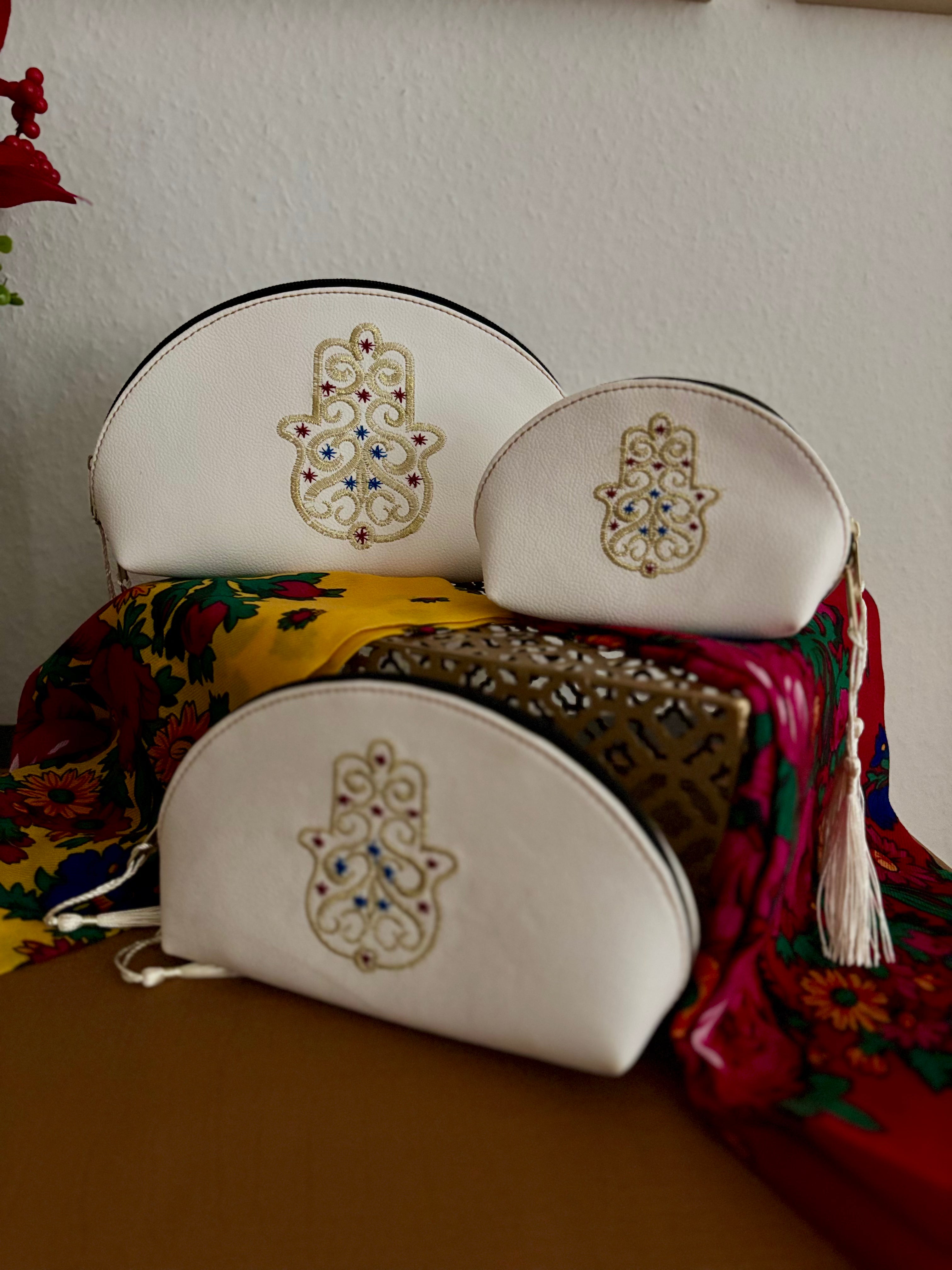 Lot de 3 trousses FATMA (blanc)